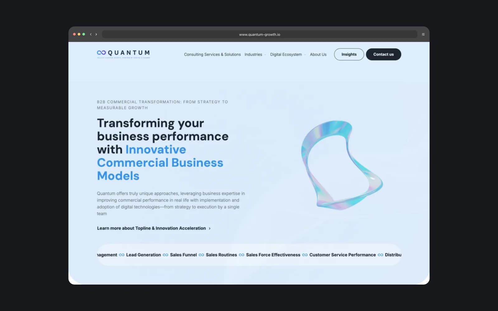 Aperçu du site Quantum